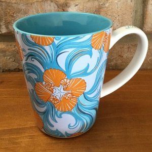 Lilly Pulitzer Coffee/Tea Mug “Lead A Colorful Life” Teal/orange - 1 available